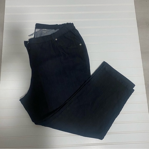 Allison Daley Women's Denim Jeans Black Plus Size 22WS Elastic Waist Both Sides - Picture 8 of 13